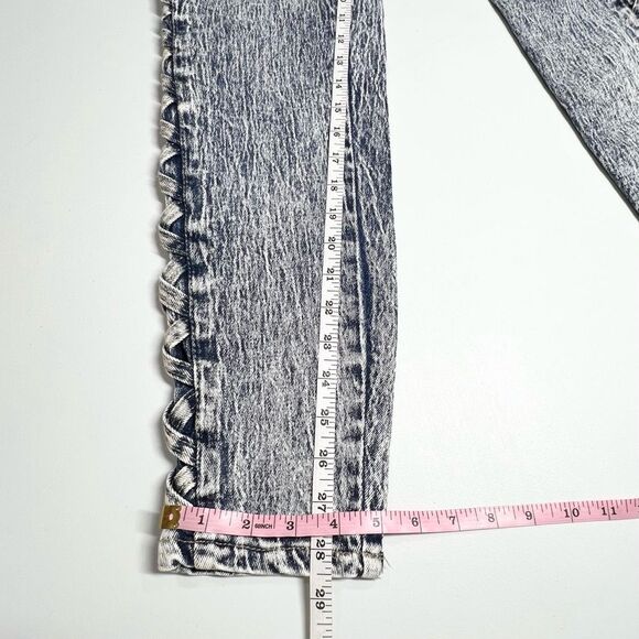 VTG Pure Jeanswear Acid Wash 80’s High Rise Side Lace Up Mom Jeans 9 Juniors - Picture 10 of 11